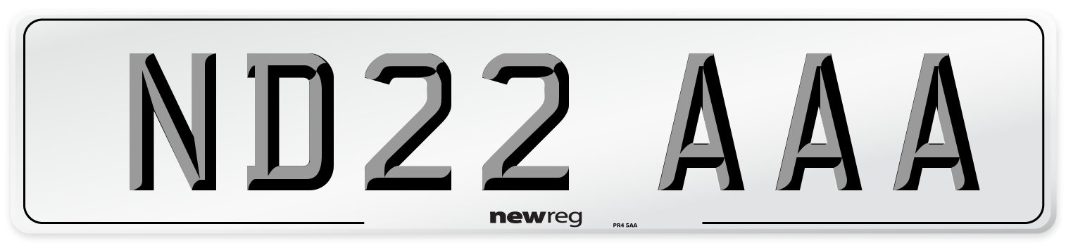ND22 AAA Number Plate from New Reg